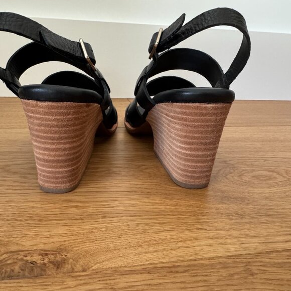 Kork-Ease Strappy Black Heeled Sandals - Picture 4 of 4